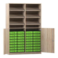 Flexeo® Schrank, 6 Schrägablagen, 32 kleine Boxen, 2 Halbtüren