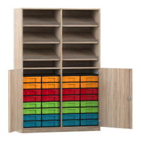 Flexeo® Schrank, 6 Schrägablagen, 32 kleine Boxen, 2 Halbtüren