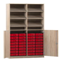 Flexeo® Schrank, 6 Schrägablagen, 32 kleine Boxen, 2 Halbtüren
