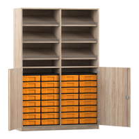 Flexeo® Schrank, 6 Schrägablagen, 32 kleine Boxen, 2 Halbtüren