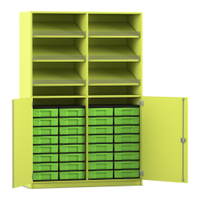 Flexeo® Schrank, 6 Schrägablagen, 32 kleine Boxen, 2 Halbtüren