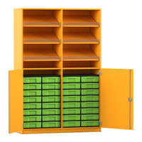 Flexeo® Schrank, 6 Schrägablagen, 32 kleine Boxen, 2 Halbtüren