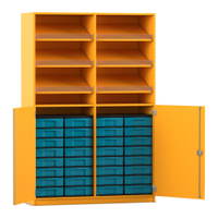 Flexeo® Schrank, 6 Schrägablagen, 32 kleine Boxen, 2 Halbtüren