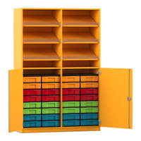 Flexeo® Schrank, 6 Schrägablagen, 32 kleine Boxen, 2 Halbtüren