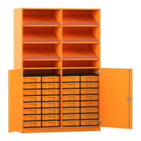 Flexeo® Schrank, 6 Schrägablagen, 32 kleine Boxen, 2 Halbtüren