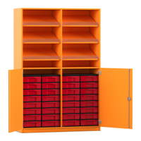 Flexeo® Schrank, 6 Schrägablagen, 32 kleine Boxen, 2 Halbtüren