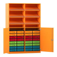 Flexeo® Schrank, 6 Schrägablagen, 32 kleine Boxen, 2 Halbtüren