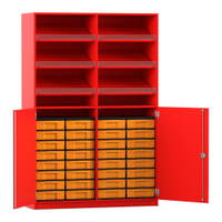 Flexeo® Schrank, 6 Schrägablagen, 32 kleine Boxen, 2 Halbtüren