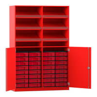 Flexeo® Schrank, 6 Schrägablagen, 32 kleine Boxen, 2 Halbtüren