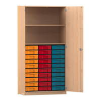 Flexeo® Schrank, 30 kleine Boxen, 2 Fächer, 2 Türen