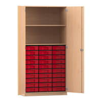Flexeo® Schrank, 30 kleine Boxen, 2 Fächer, 2 Türen