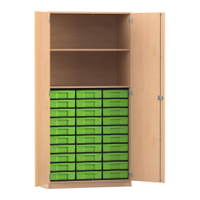 Flexeo® Schrank, 30 kleine Boxen, 2 Fächer, 2 Türen