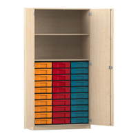 Flexeo® Schrank, 30 kleine Boxen, 2 Fächer, 2 Türen
