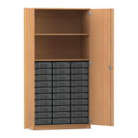 Flexeo® Schrank, 30 kleine Boxen, 2 Fächer, 2 Türen