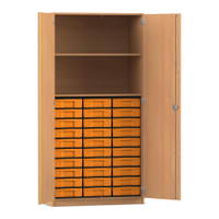 Flexeo® Schrank, 30 kleine Boxen, 2 Fächer, 2 Türen