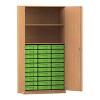 Flexeo® Schrank, 30 kleine Boxen, 2 Fächer, 2 Türen