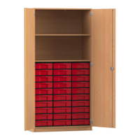 Flexeo® Schrank, 30 kleine Boxen, 2 Fächer, 2 Türen