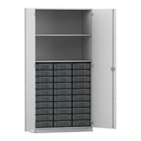 Flexeo® Schrank, 30 kleine Boxen, 2 Fächer, 2 Türen