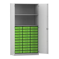 Flexeo® Schrank, 30 kleine Boxen, 2 Fächer, 2 Türen