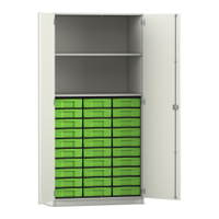 Flexeo® Schrank, 30 kleine Boxen, 2 Fächer, 2 Türen