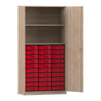 Flexeo® Schrank, 30 kleine Boxen, 2 Fächer, 2 Türen