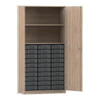 Flexeo® Schrank, 30 kleine Boxen, 2 Fächer, 2 Türen