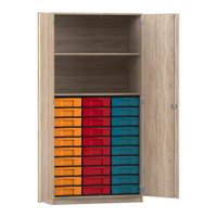 Flexeo® Schrank, 30 kleine Boxen, 2 Fächer, 2 Türen