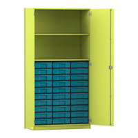 Flexeo® Schrank, 30 kleine Boxen, 2 Fächer, 2 Türen
