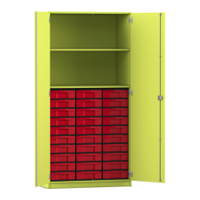 Flexeo® Schrank, 30 kleine Boxen, 2 Fächer, 2 Türen