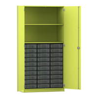 Flexeo® Schrank, 30 kleine Boxen, 2 Fächer, 2 Türen