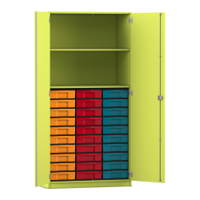 Flexeo® Schrank, 30 kleine Boxen, 2 Fächer, 2 Türen