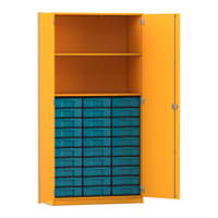 Flexeo® Schrank, 30 kleine Boxen, 2 Fächer, 2 Türen