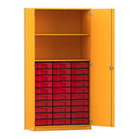 Flexeo® Schrank, 30 kleine Boxen, 2 Fächer, 2 Türen