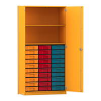 Flexeo® Schrank, 30 kleine Boxen, 2 Fächer, 2 Türen