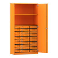 Flexeo® Schrank, 30 kleine Boxen, 2 Fächer, 2 Türen