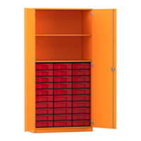Flexeo® Schrank, 30 kleine Boxen, 2 Fächer, 2 Türen