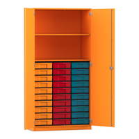 Flexeo® Schrank, 30 kleine Boxen, 2 Fächer, 2 Türen