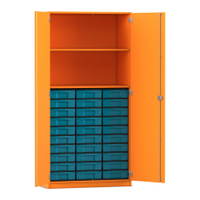 Flexeo® Schrank, 30 kleine Boxen, 2 Fächer, 2 Türen