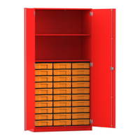 Flexeo® Schrank, 30 kleine Boxen, 2 Fächer, 2 Türen