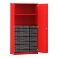 Flexeo® Schrank, 30 kleine Boxen, 2 Fächer, 2 Türen
