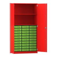 Flexeo® Schrank, 30 kleine Boxen, 2 Fächer, 2 Türen