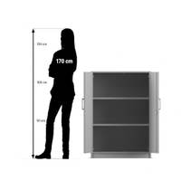Flexeo® Drehtüren-Schrank, 3 Fächer = 3 Ordnerhöhen – Bild 6