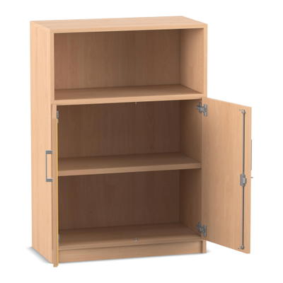 Flexeo® Schrank, unten Drehtüren, oben 1 Fach = 3 Ordnerhöhen