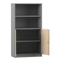 Flexeo® Kombi-Schrank, unten Drehtüren, oben 2 Fächer = 4 Ordnerhöhen