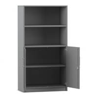 Flexeo® Kombi-Schrank, unten Drehtüren, oben 2 Fächer = 4 Ordnerhöhen