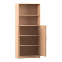 Flexeo® Schrank, 5 Fächer, unten Drehtüren = 5 Ordnerhöhen