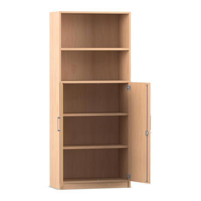 Flexeo® Schrank, 5 Fächer, unten Drehtüren = 5 Ordnerhöhen
