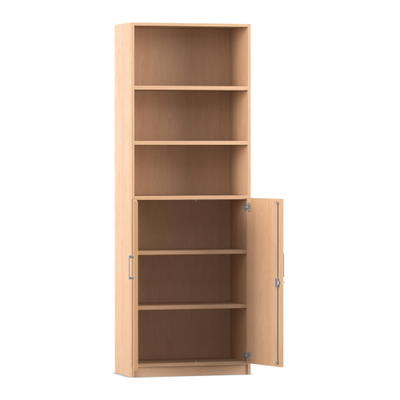 Flexeo® Schrank, unten Drehtüren, oben 3 Fächer = 6 Ordnerhöhen