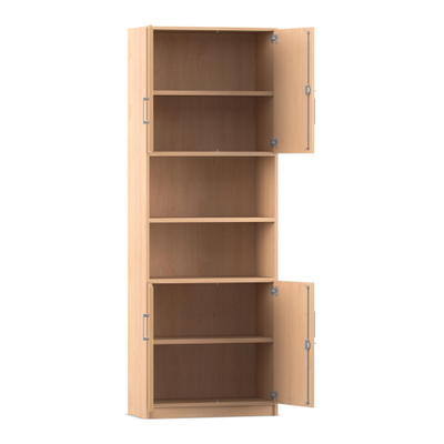 Flexeo® Kombi-Schrank, unten und oben Drehtüren = 6 Ordnerhöhen