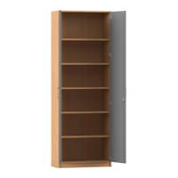 Flexeo® Drehtüren-Schrank, 6 Fächer = 6 Ordnerhöhen